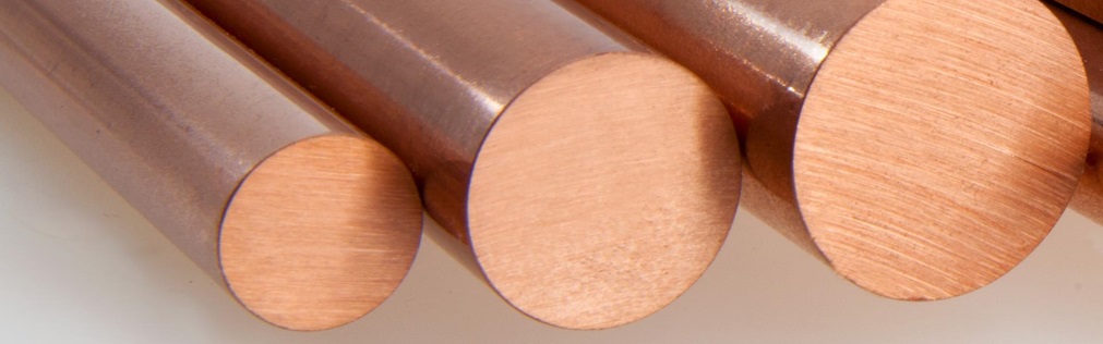 Round copper rods in different diameters in alloys CuZr, CuCr1Zr and CuNiSi