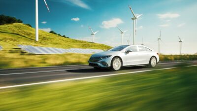 Electric car driving