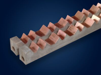 Copper Bus Bar in Close-Up