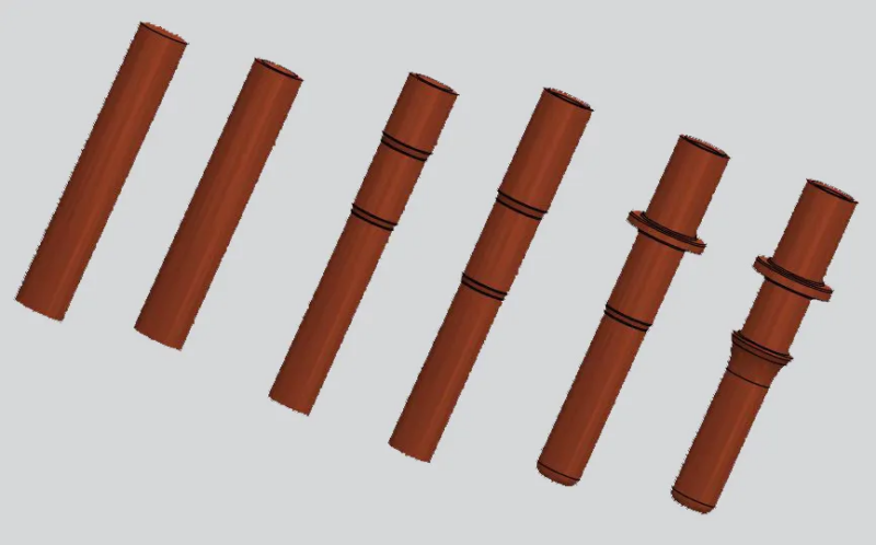 Typical cold forming sequence for DC pin connector
